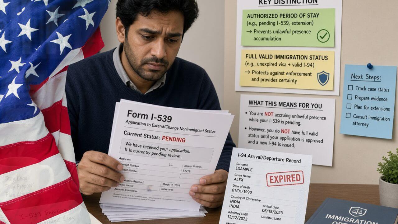 Your I-539 Is Pending and Your I-94 Has Expired. Here Is What Authorized Period of Stay Actually Means and What It Does Not.